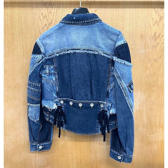 NWT Dolce & Gabbana Cropped Blue Denim Patchwork Jean Jacket IT 40 S - Picture 10 of 11